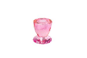 Glass Candlestick Holder, Pink