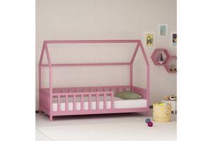 My Little Home Natural Wood Children's Montessori Bed Frame, Pink