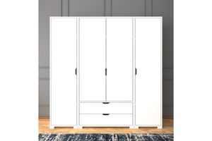 Manorala 4 Door with 2 Drawers Wardrobe, White