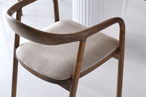 Palmira Houten Stoel, Beige & Walnoot