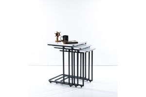 Mono C Bijzettafel, 3 Dlg, Antraciet, Wit