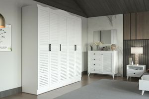 Nile 5 Door Wardrobe, White
