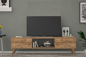 Wood TV-Lowboard mit Holzbeinen, 160 cm, Kiefer