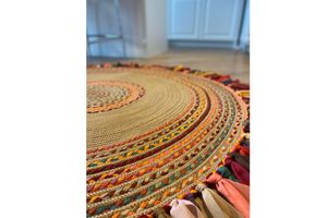 Milda Regina Rond Jute Tapijt, 200x200 cm
