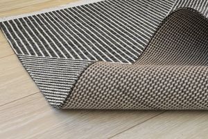 Cobbler Moderne Kelim Gestreept, Zwart & Wit