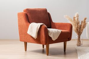 Merlin Velvet Armchair, Orange