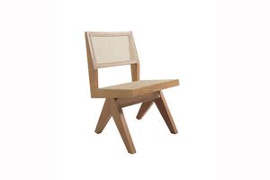 Laventie Wood and Rattan Chair, Brown