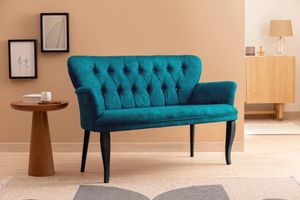 Armens 2-Sitzer Sofa mit Schwarzen Beinen und Armlehnen