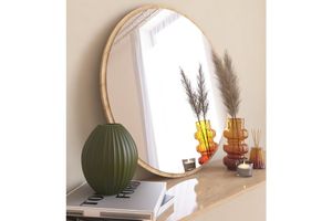Mone Decoratieve Ronde Spiegel, Natuurlijke Kleur