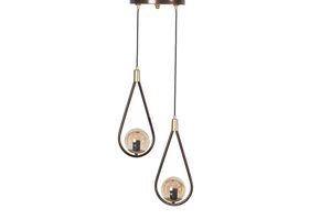 Siena 2-Light Antique Gold And Amber Glass Chandelier