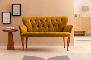 Armens 2-Sitzer Sofa mit Braunen Beinen