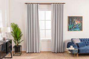 Aster Blackout Curtain Pair, 220 x 250 cm, Light Grey
