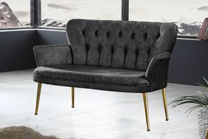 Armens 2-Sitzer Sofa mit Goldenen Beinen und Armlehnen