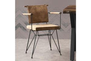 Poyraz Draadstoel Met Arm, Koffie, 2 Stuks