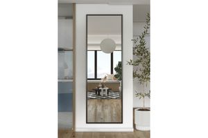 Marsah Wall Mounted Mirror, 60 x 180 cm, Black