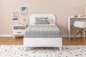 Salut Single Bed, 90 x 190 cm, White