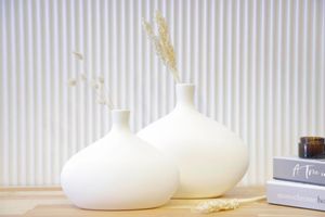 Platy Ceramic Vase Set, White