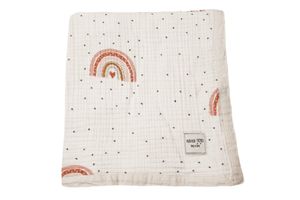 Muslin Rainbow Throw & Blanket, 90x120 cm, White