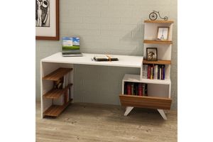 Veasna Schreibtisch, Nussbaum & Weiß