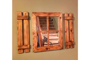 Wood Rustikaler Spiegel, 50x65 cm, Braun 