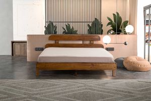 Alpie Double Bed, 140 x 190 cm, Walnut