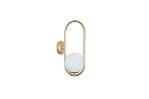 Zenga Gold and White Glass Globe Wall Light