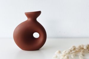 Delta Ceramic Vase, Red