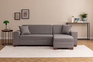 Linda Corner Sofa Right Chaise, Light Grey