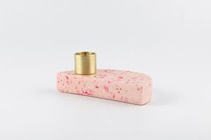 Musmeus Terrazzo Candleholder, Pink