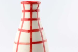 Musmeus Lissa Ceramic Vase, Cream & Red