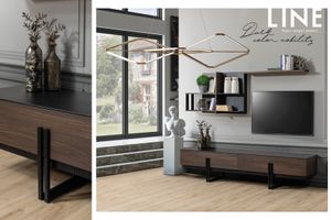 Line TV-Meubel, Walnoot & Zwart
