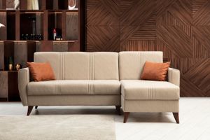 Zaden Hoekbank met Slaapfunctie, Beige