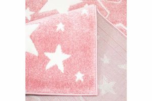 Piave Star Print Children's Rug, Pink