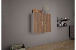 Renat Kitchen Cabinet, White & Dark Wood