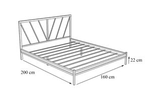 Ingolstadt Dobby Metalen Bedframe, Wit