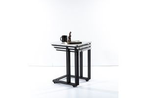 Mono C Salontafel, 3-Dlg, Wit Marmer