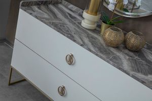 Komoda s 2 šuplíky Loft Gold