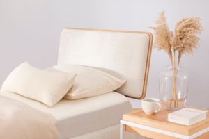 Béžová postel s úložným prostorem LUNA Eris,90x190
