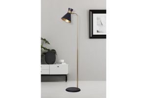 Omega Colourblock Floor Lamp, 170 cm, Black & Gold