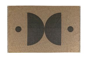 Sui Semi-Circle Print Jute Rug, 75 x 150 cm, Brown