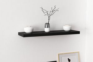 Medway Wall Shelf, 80 cm, Black
