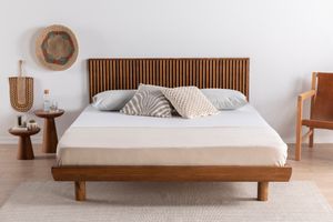 Luna Hendrick King Size Bed, 150 x 200 cm, Walnut
