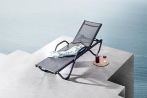 Gaila Lounge Outdoor Chair with Armrest, Anthracite