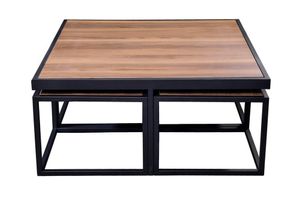 Jet Modular Coffee Table, Dark Wood & Black
