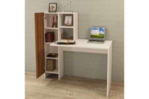 Elina Desk, 120 cm, Dark Wood & White