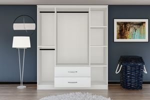 Ena Kledingkast met 4 Deuren, 2 Lades en Spiegel