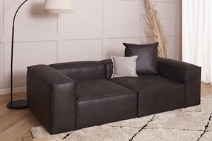 Frid Nubuck 2-Zitsbank, Zwart