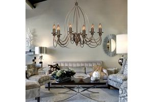 Hohenzollern Hanglamp met 6 Lampjes, Mat Goud