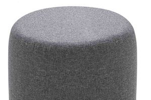 Hexa Ronde Poef, Grijs