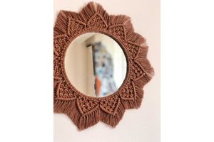 Macrame Mimi Wall Mirror, Brown